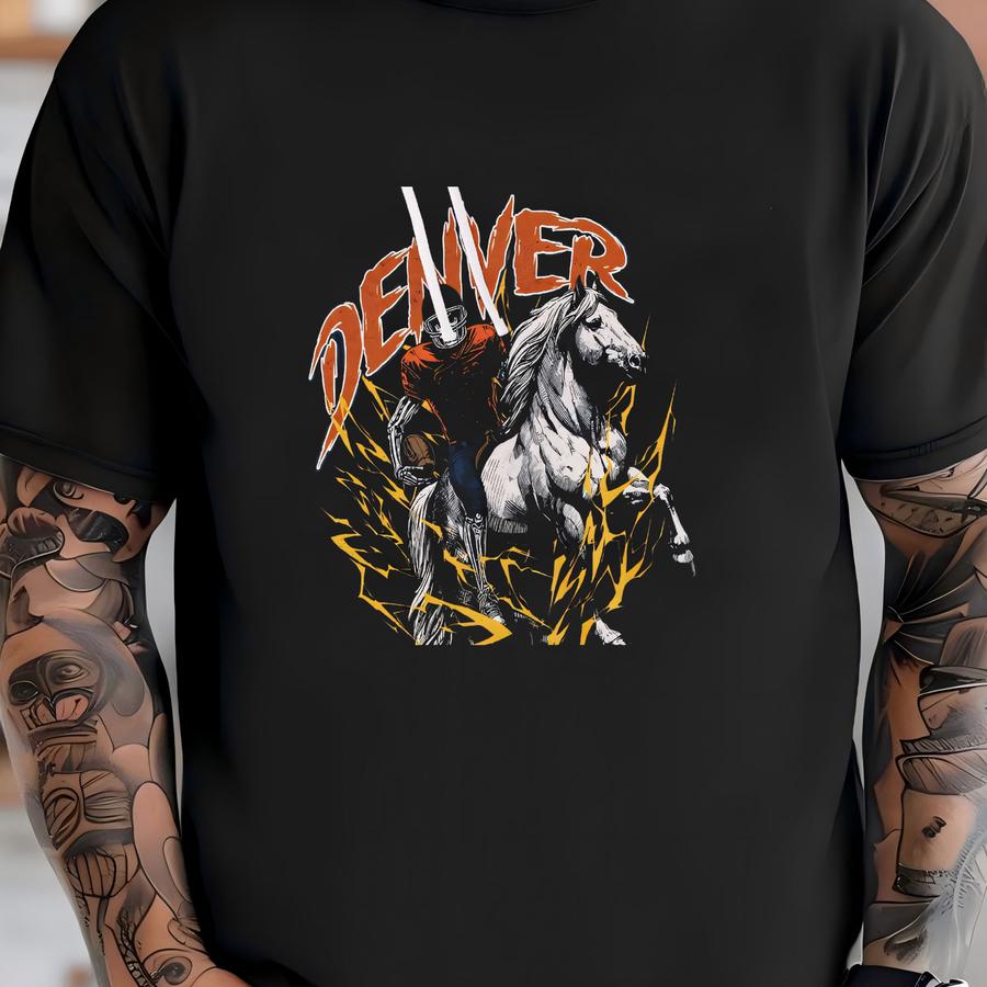 Denver Football Hoodie - Graphic Hoodie - Skeleton Shirt - - Gift Hoodie - Vintage - Skeleton Football - Broncos T-shirt