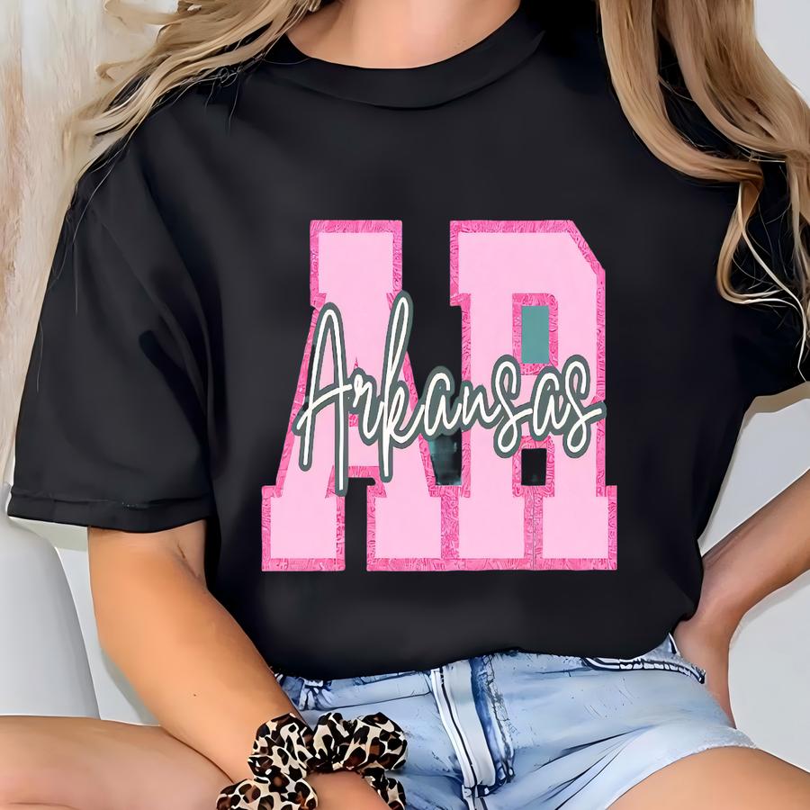 Arkansas Pink Tee On For Adults And Kids T-shirt