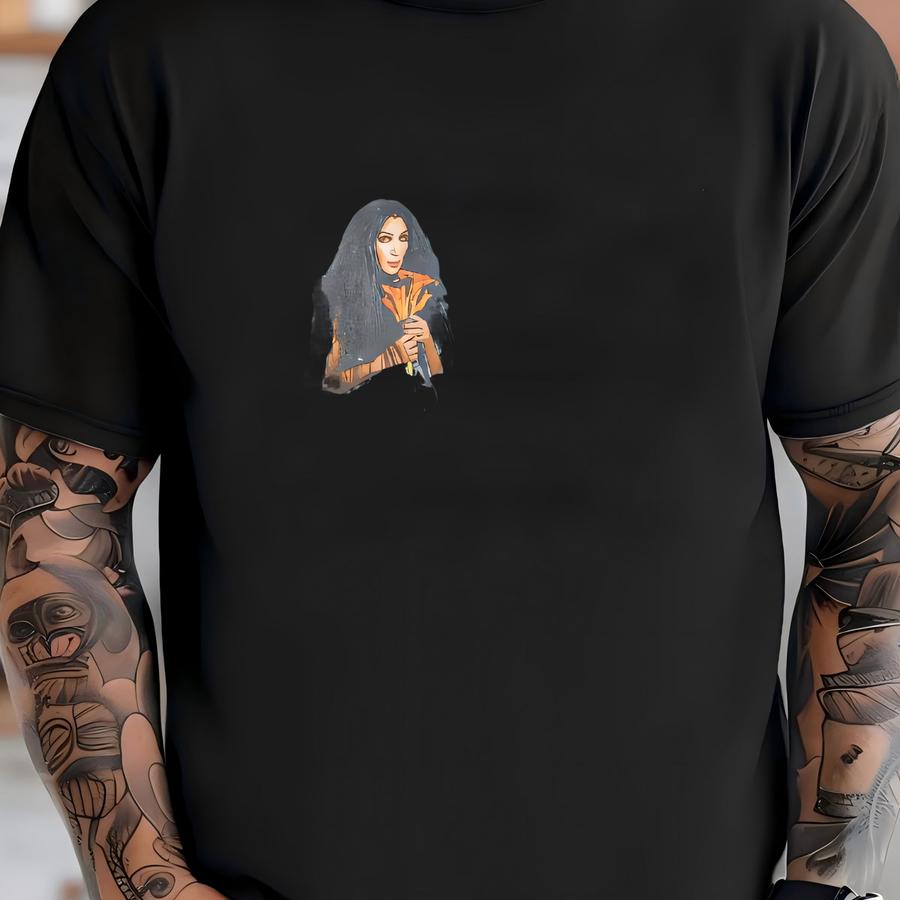 Vintage Hoodie | Cher Singer Rock Band Concert Music Grunge Pop Y2k Shirt Top Pullover Blue Gray | Size L T-shirt