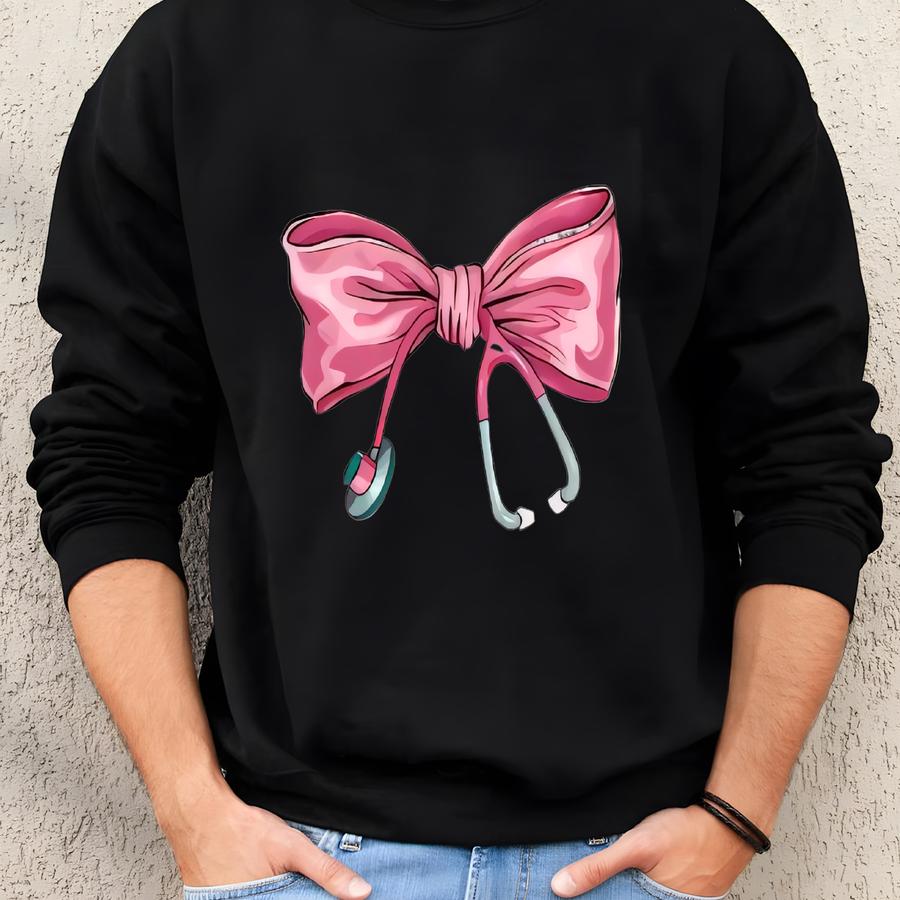Nurse Coquette Sweatshirt: Stethoscope Bow Crewneck - Gift For Nurses Sweatshirt