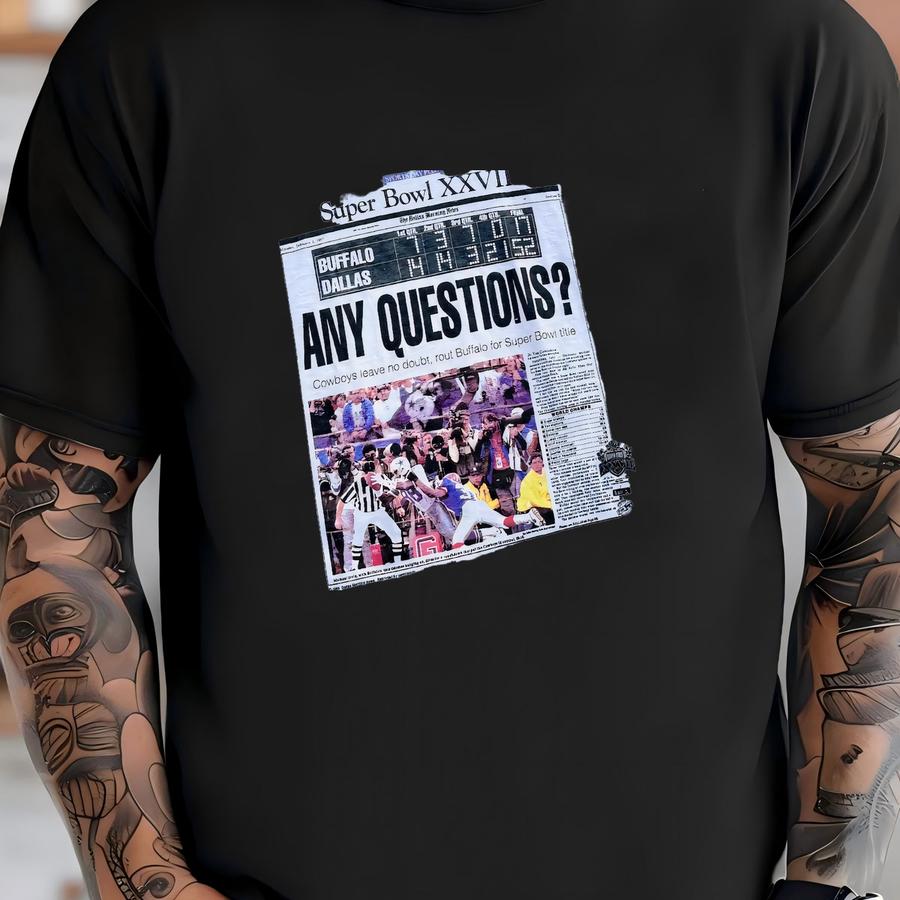 Vintage 1993 Cowboys Super Bowl Xxvii (27) Football Morning Newspaper Graphic Shirt Usa Size S/m T-shirt