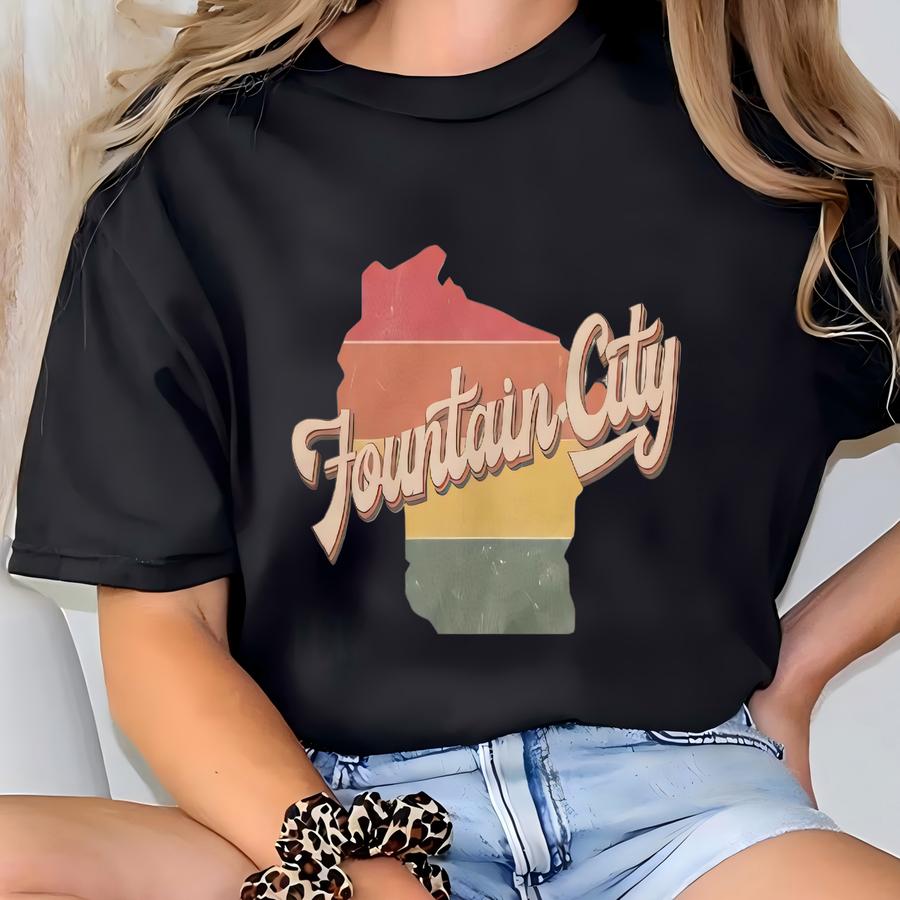 Fountain City Sweatshirt: Retro Style Unisex Hoodie T-shirt