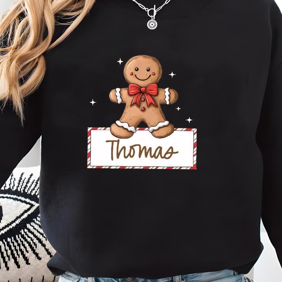 Personalized Gingerbread Man Romper Sweatshirt, Custom Christmas Baby Outfit, Toddler Holiday Clothes,festive Baby Bodysuit,winter Baby Gift Sweatshirt