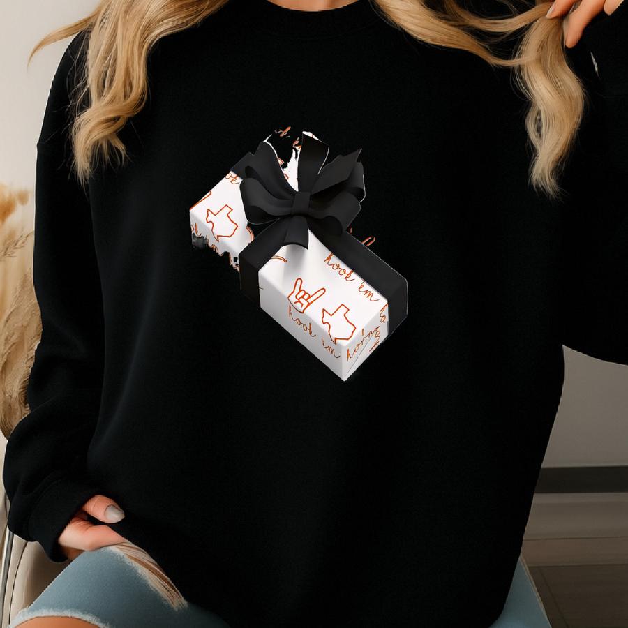 Texas Longhorns, Hook Em' Horns, College Football, Christmas Wrapping, Gift Wrapping Paper Rolls, 1pc Sweatshirt
