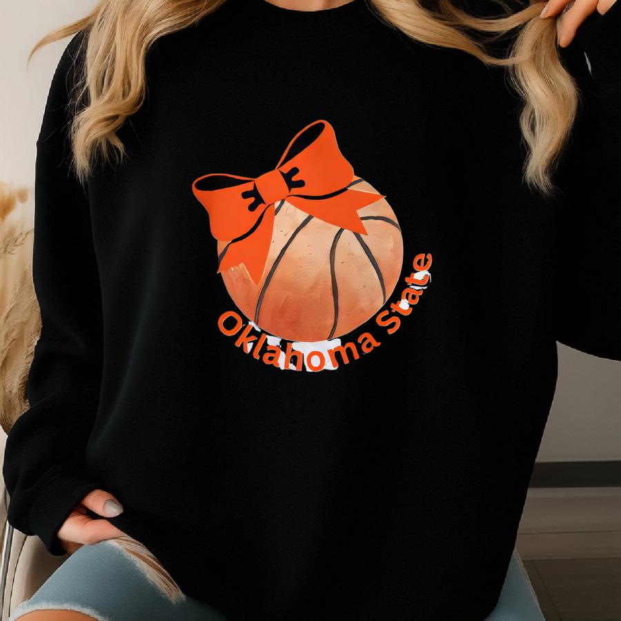 Basketball Bow Oklahoma State Unisex Sweatshirt; Osu Cowboys Basketball Sweatshirt; Oklahoma State Basketball Sweatshirt