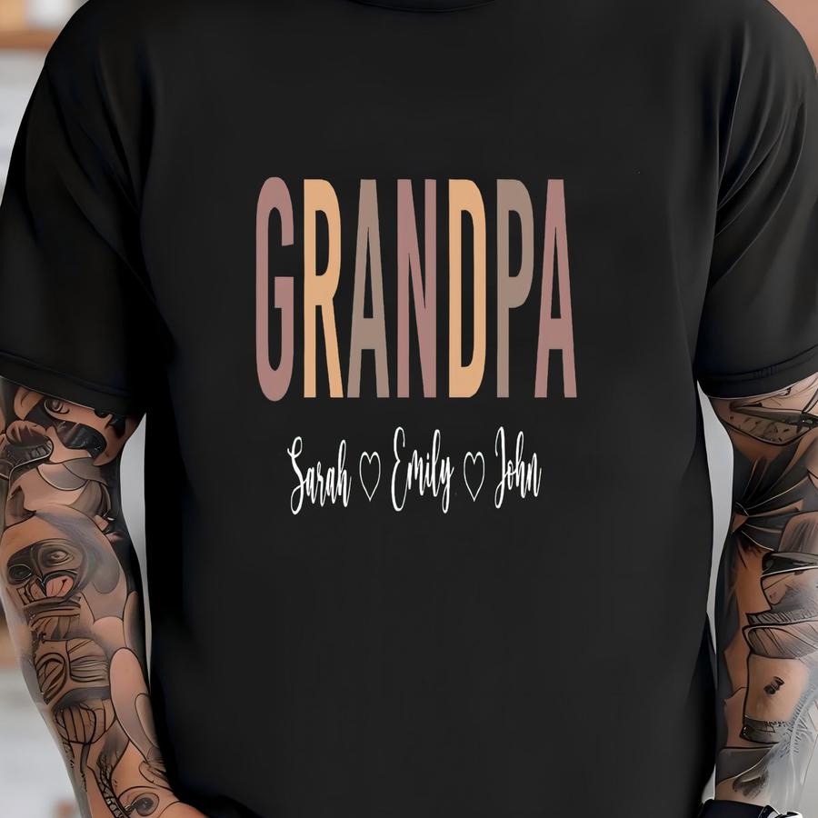 Custom Grandpa Sweatshirt, Grandpa Sweatshirt, Personalized Grandpa Shirt, Fathers Day Gift, New Grandpa Gift, Custom Grandparents Sweater T-shirt
