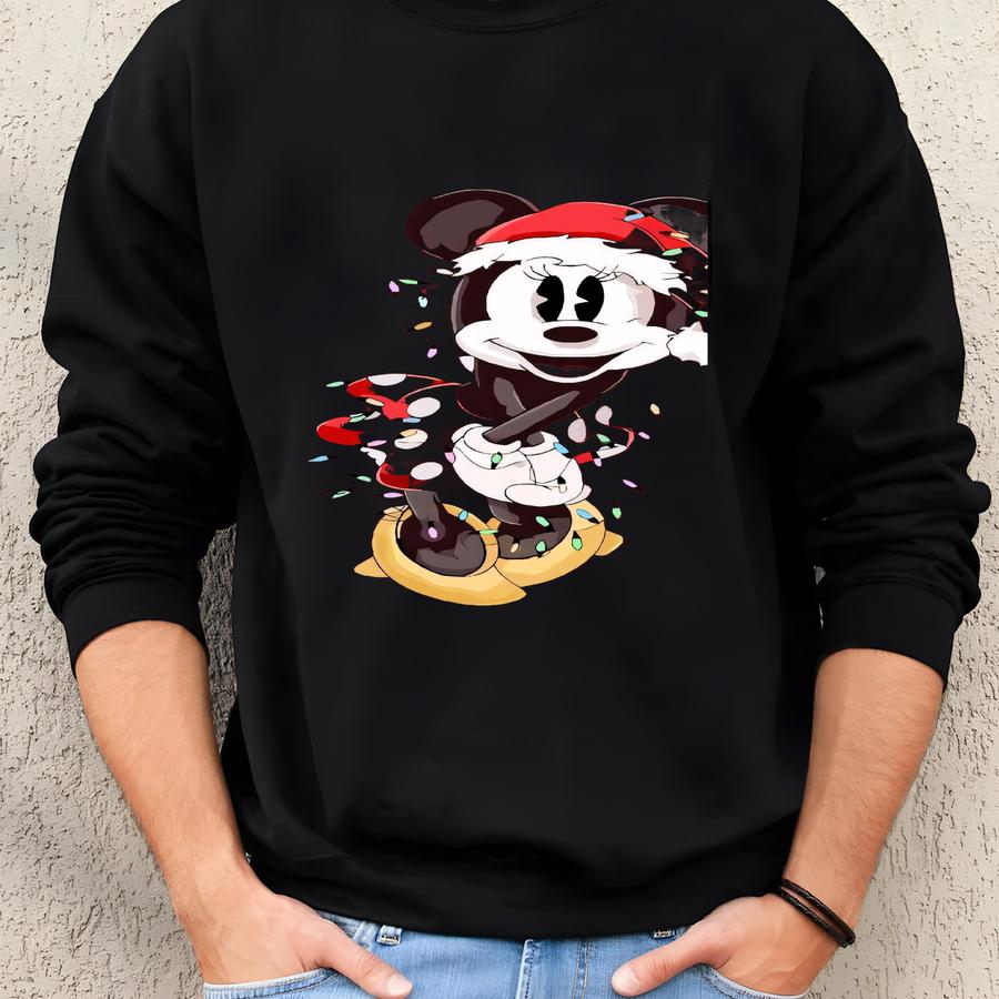 Couples And Mouse Christmas Lights T-shirt, Christmas Couple Shirt, Christmas Family Shirt, Christmas Gift Sweatshirt