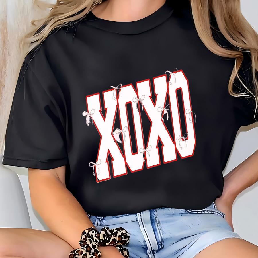 Xoxo Coquette Bows Valentines Shirt/sweatshirt, Matching Teacher Coquette Valentine Shirt, Girly Mommy And Me Shirt For Valentine's Day T-shirt