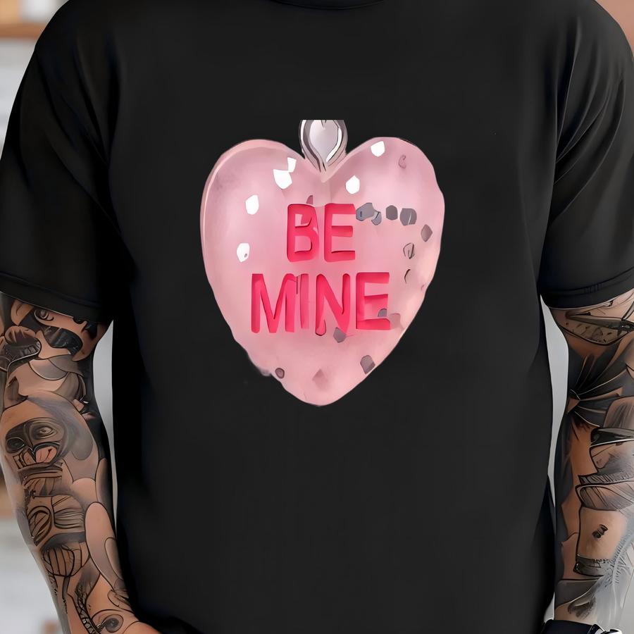 Be Mine Conversation Heart Glitter Dangle Valentines Day Earrings T-shirt