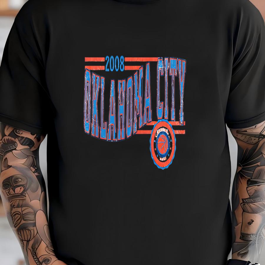 Oklahoma City Basketball Retro Unisex Sweatshirt, Thunder Basketball Fan Gift, Vintage Style Jumper, Sports Fan Apparel, Basketball Fan Gift T-shirt