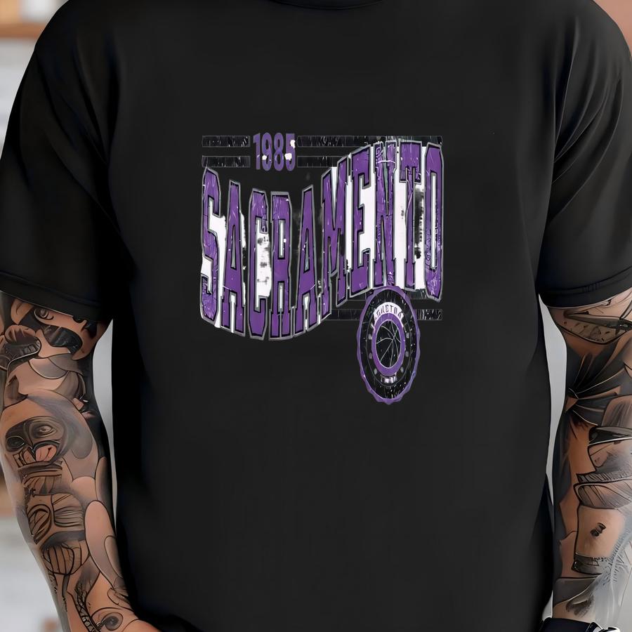 Sacramento Basketball Retro Unisex Sweatshirt, King Basketball Fan Gift, Crewneck Vintage Style Jumper, Sports Apparel, Basketball Fan Gift T-shirt