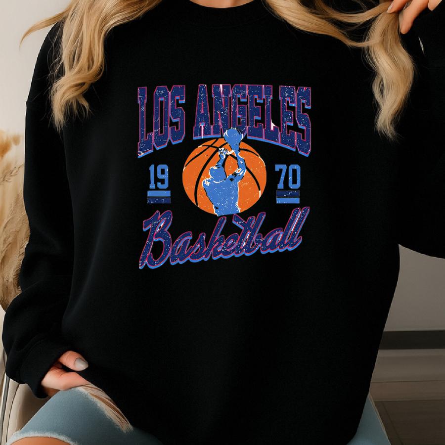 La Basketball Graphic Shirts, Retro 90s Basketball Sweatshirt, Los Angeles Fans Tee Gifts, Basketball Game Day Sweatshirt, Los Angeles Team Sweatshirt