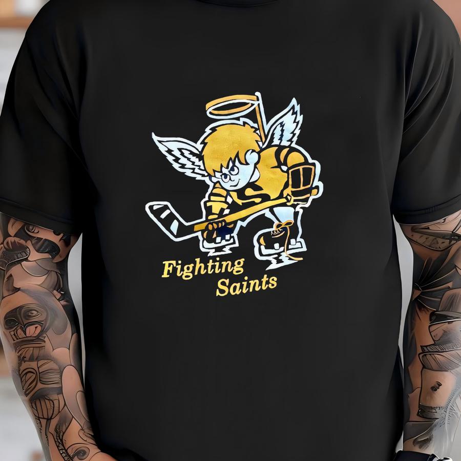 Vintage 90s Minnesota Fighting Saints Wha World Hockey Association Rare Graphic Crewneck Sweatshirt Usa Size L/xl T-shirt