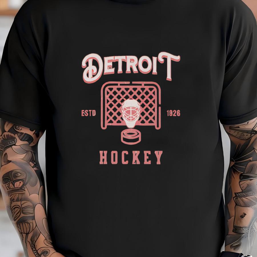 Vintage Detroit Hockey Crewneck, American Sports Sweatshirt, Us Sports Clothing, Hockey Fan Gift, Hockey Apparel, Vintage Sweater, Red Wing T-shirt