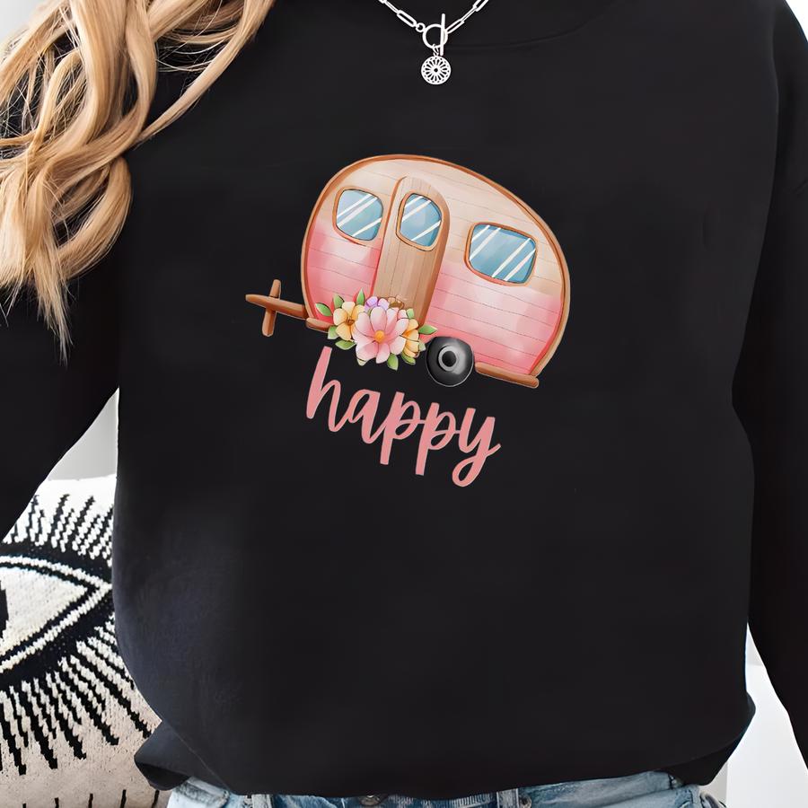 Vintage Pink Camper Phone Case: Floral Trailer, Protective Design Sweatshirt