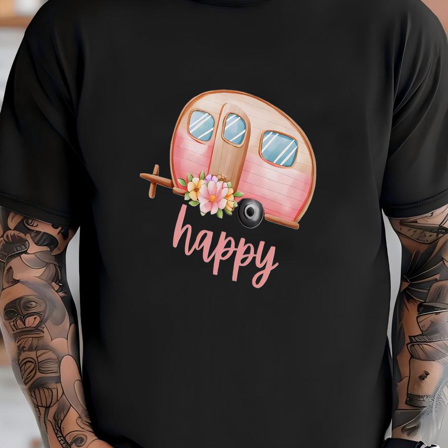 Vintage Pink Camper Phone Case Floral Trailer, Protective Design Shirt