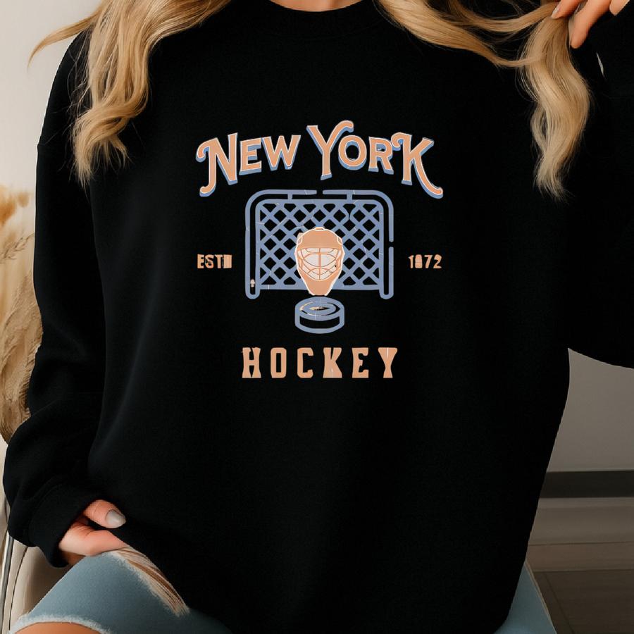 Vintage New York Hockey Crewneck, American Sports Sweatshirt, Sports Clothing, Hockey Fan Gift, Hockey Apparel, Vintage Sweatshirt, Islander Sweatshirt
