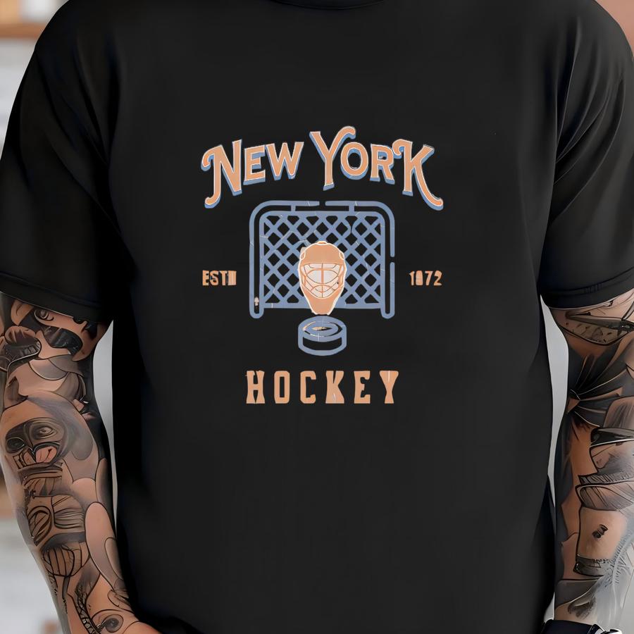 Vintage New York Hockey Crewneck, American Sports Sweatshirt, Sports Clothing, Hockey Fan Gift, Hockey Apparel, Vintage Sweatshirt, Islander T-shirt