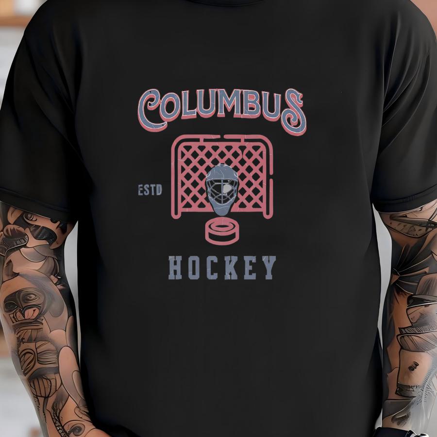 Vintage Columbus Hockey Crewneck, Sports Sweatshirt, Us Sports Clothing, Hockey Fan Gift, Hockey Apparel, Vintage Sweater, Blue Jacket T-shirt