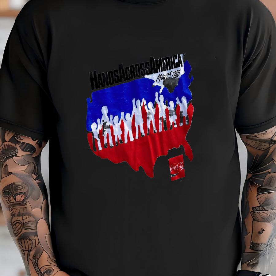 Vintage 1986 Hands Across America Citibank 80s Charity Fundraiser Promo Graphic Shirt Usa Size Xs/s T-shirt