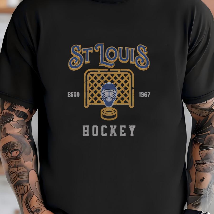 Vintage St Louis Hockey Crewneck, American Sports Sweatshirt, Us Sports Clothing, Hockey Fan Gift, Hockey Lover Apparel, Vintage Sweater T-shirt