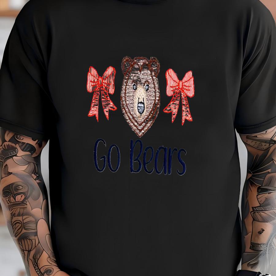 Girls Custom Go Bears Sweater - Baby/toddler Gameday Sweater - Girls Coquette Sports Pullover Oversize T-shirt