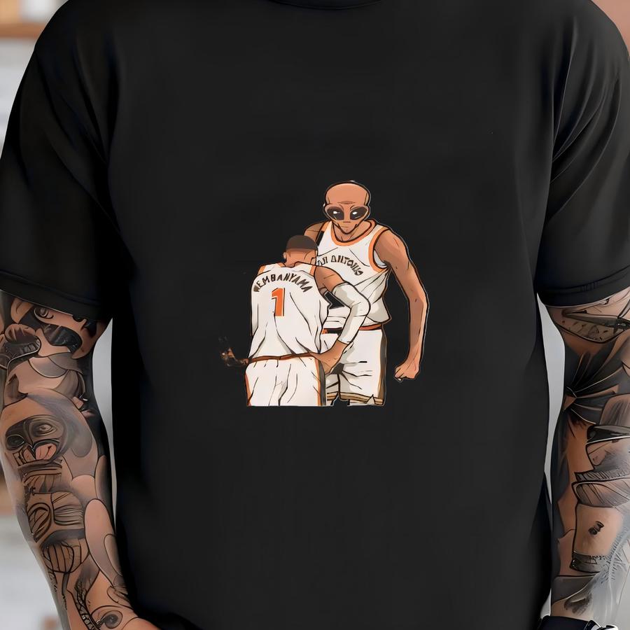 Youth Hoodie Victor Wembanyama Alien Cartoon Tee Kids Sizes T-shirt