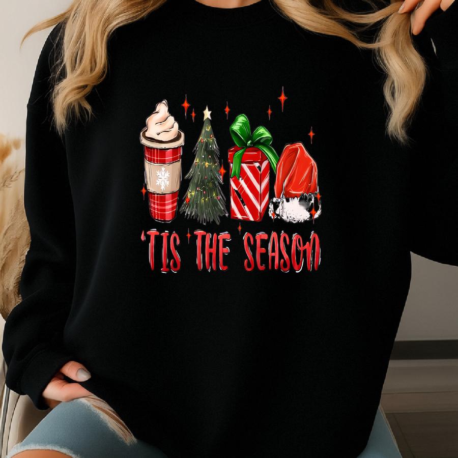 Tis The Season Sweatshirt, Christmas Tis The Season Sweatshirt, Merry Christmas Shirt, Christmas Sweatshirt, Cute Winter Hoodie Sweatshirt