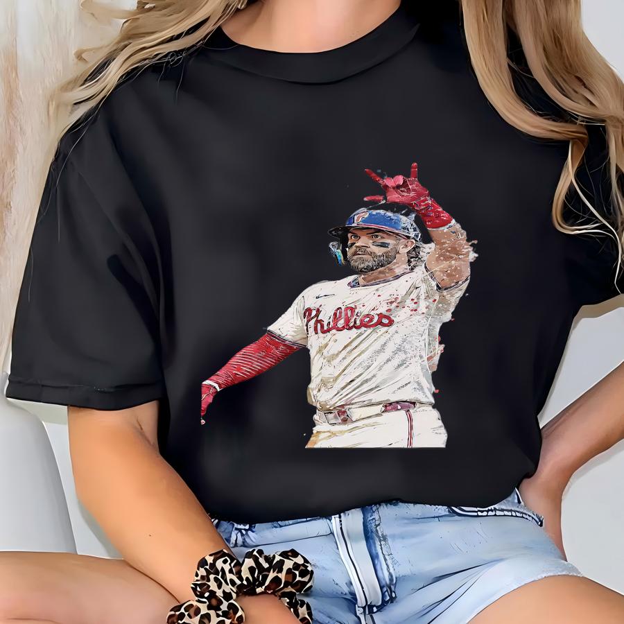 Bryce Harper Poster Philadelphia Phillies Wall Art Print Baseball Artwork Mlb Sports Framed Canvas Print Home Decor Gift M128 Christmas Gift T-shirt