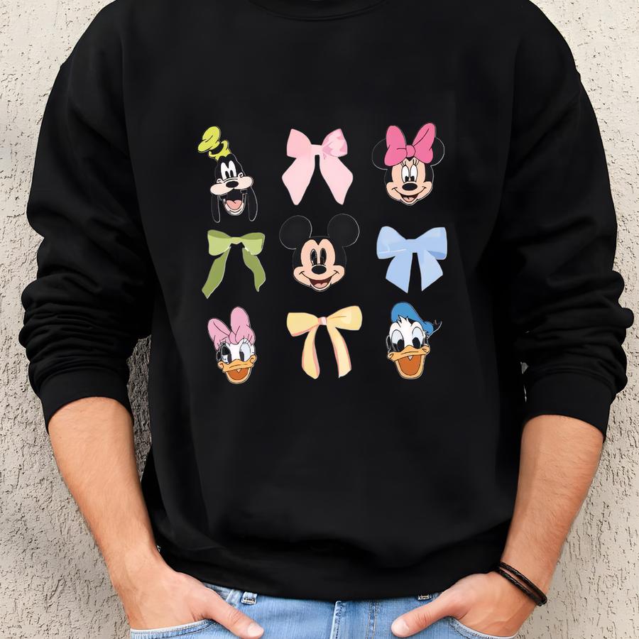 Friends Tee, Bow Coquette, Womens World T-shirt, Bow Pluto Daisy Donald Shirt, Cute Top Shirt Sweatshirt