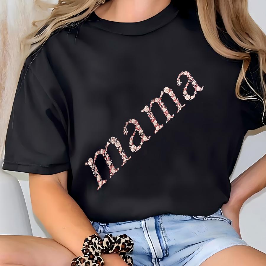 Personalized Mama Floral  Hoodie T-shirt