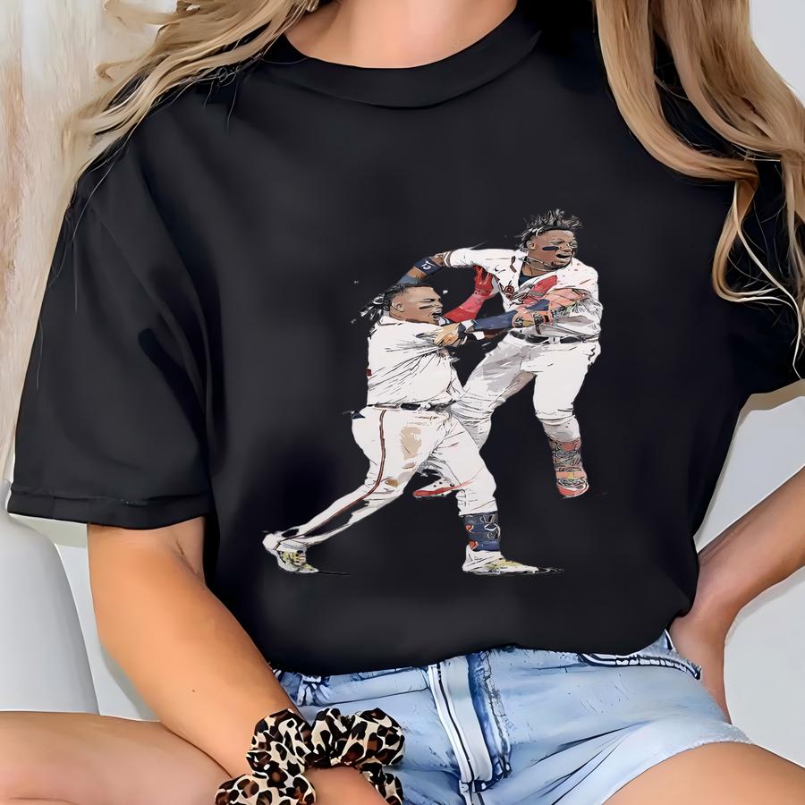 Ronald Acuna Jr Poster Atlanta Braves Wall Art Print Baseball Artwork Mlb Sports Framed Canvas Print Home Decor Gift M151 Christmas Gift T-shirt