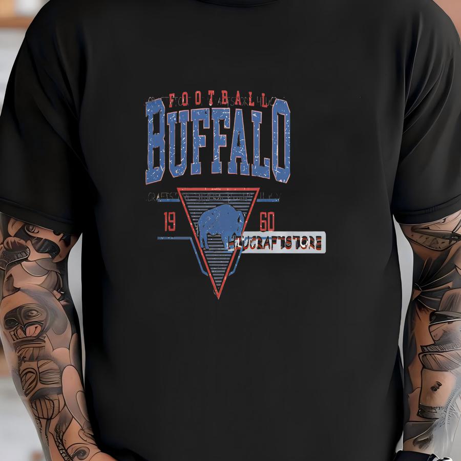 Vintage Buffalo Football Png, Football Png, Vintage Football, Buffalo Png, Game Day Football,retro Football Png T-shirt