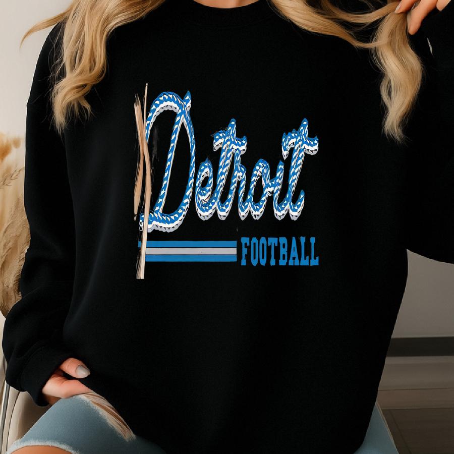 Detroit Football Shirt, Detroit Football, Vintage Style Detroit Football, Sunday Football, Gameday, Detroit Football Tee,  Sweatshirt