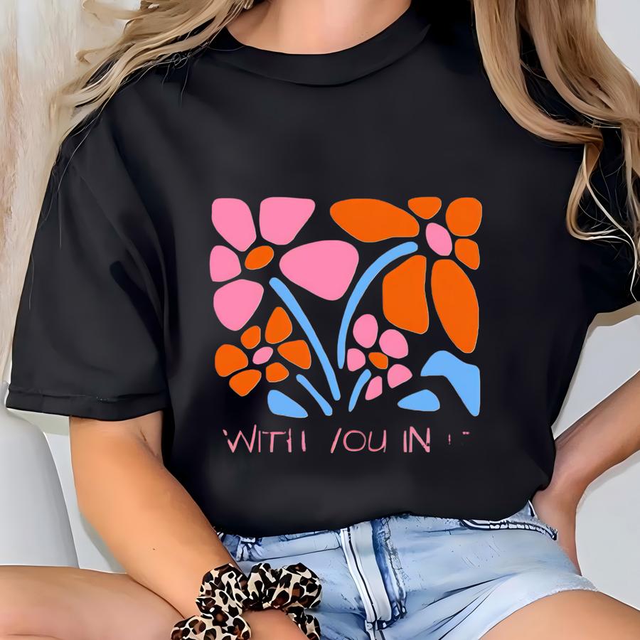 Floral Graphic Tee: Positive Vibes, Nature Lover Gift T-shirt