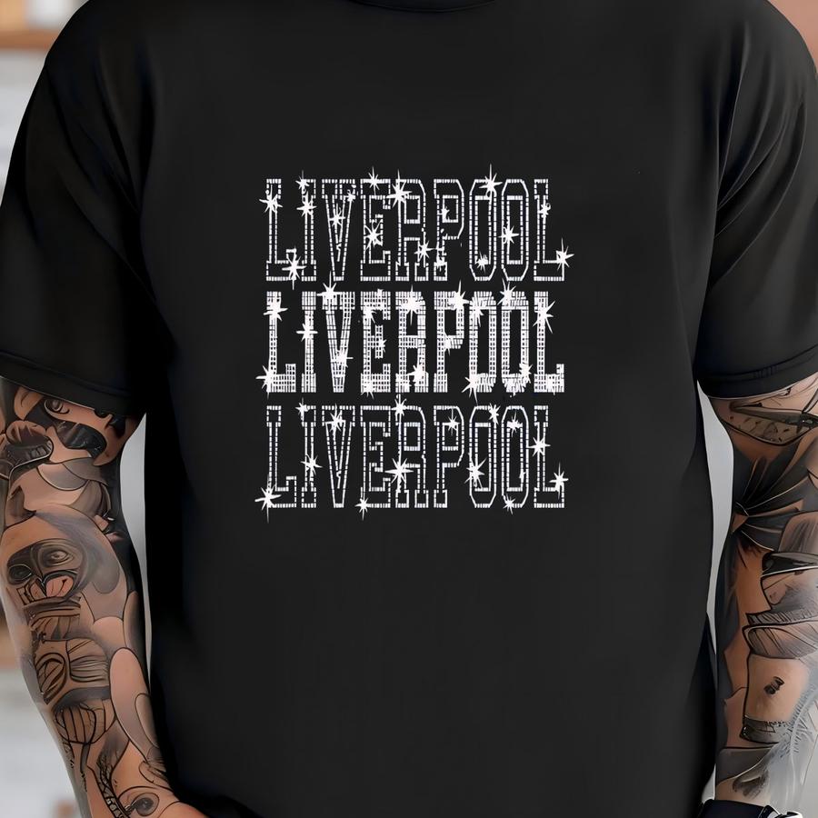 Rhinestone Liverpool Shirt, Liverpool T Shirt, Liverpool Uk Hoodie, England Uk Trip, Bling Shirt, Rhinestone Hoodie, City Of Liverpool Tee T-shirt