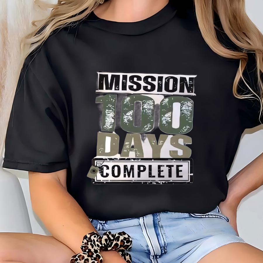 Youth Mission 100 Days Shirt And Sweatshirt For The 100th Day Of School, Boys Military 100 Days Of School Shirt, 100 Day Sweatshirt For Boys T-shirt
