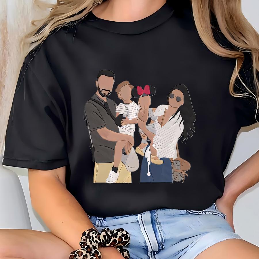 Custom Family Portrait For Mother's Day Gift, Personalized Family Sweatshirt, Personalized Gift For Mom Sweatshirt, Gift For Her T-shirt