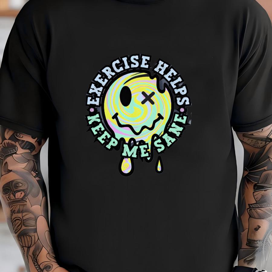 Exercise Helps Keep Me Sane Shirt, , Funny Pump Cover, Work Out Hoodie, Gift For Runner, Fitness Gift, Gym Buddy Shirt T-shirt