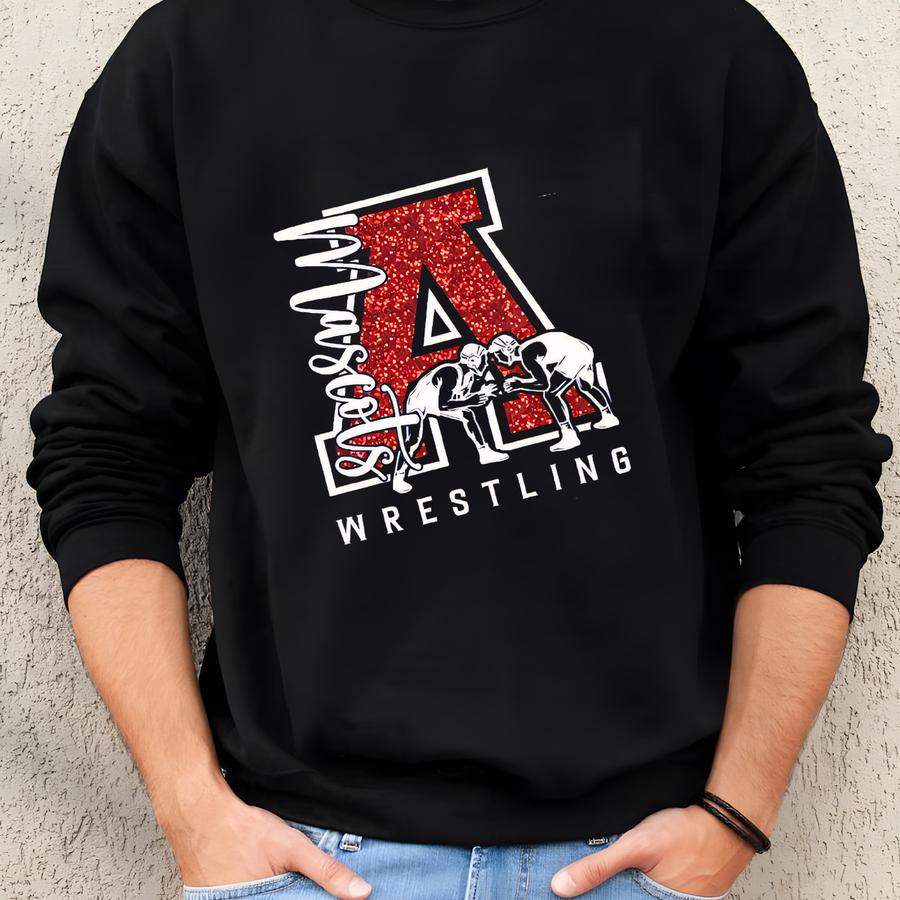 Custom Glitter Wrestling Hoodie: Personalized Team Name, Wrestling Mom Gift, Unisex Gildan Pullover, Wr01252301 Sweatshirt