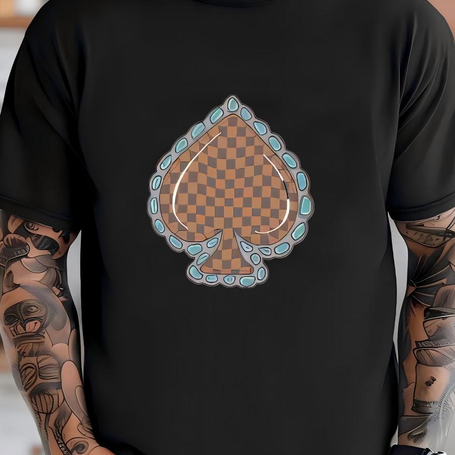 Checkered Spade (coffee) Crewneck Sweatshirt T-shirt