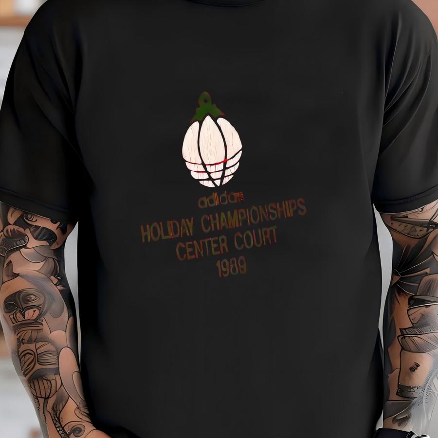 Vintage 1989 Tennis Christmas Holiday Championships 80s Trefoil Rare Graphic Shirt Usa Size S/m T-shirt