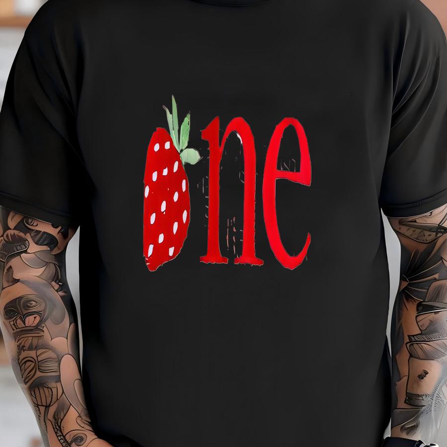 Baby Girl's First Birthday Sweater: Strawberry Outfit T-shirt