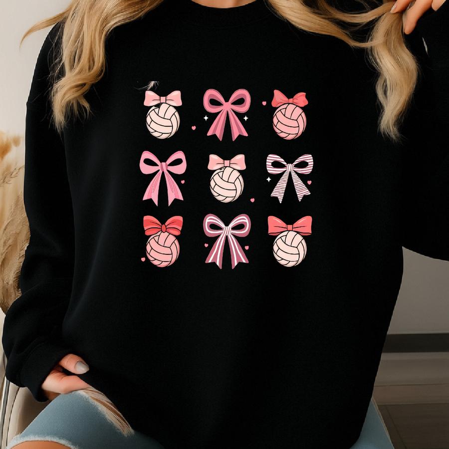 Bow Volleyball Sweatshirt: Mom Hoodie Sweatshirt
