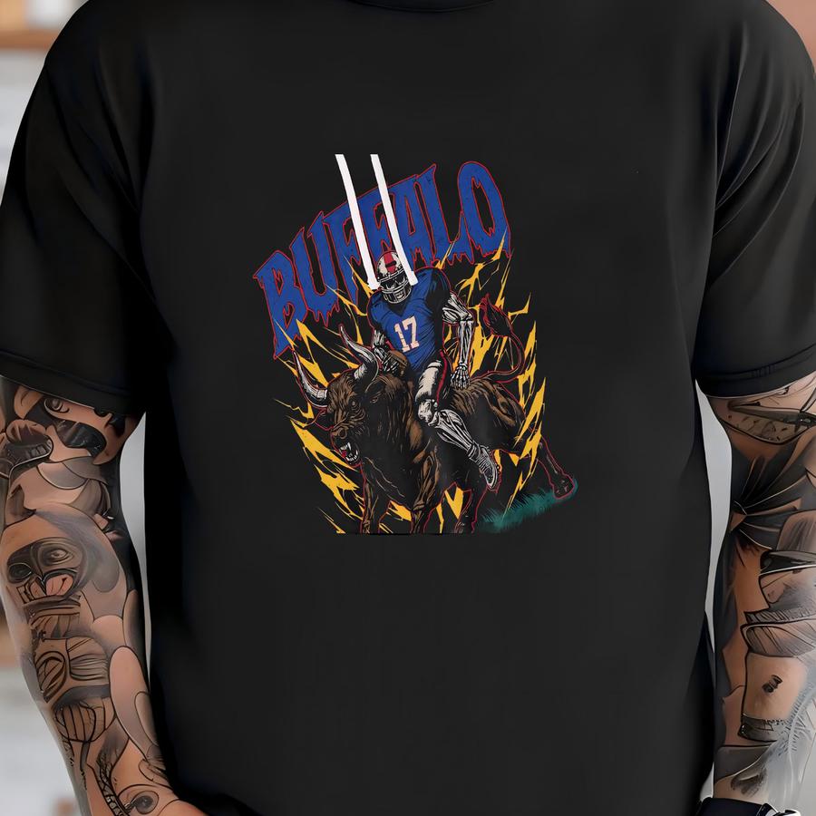Buffalo Football Hoodie - Graphic Hoodie - Skeleton Shirt - - Gift Hoodie - Vintage - Skeleton Football - Bills T-shirt