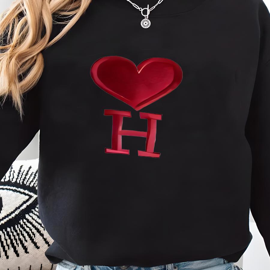 Valentine Sweatshirt: Custom Name, Heart Detail Sweatshirt