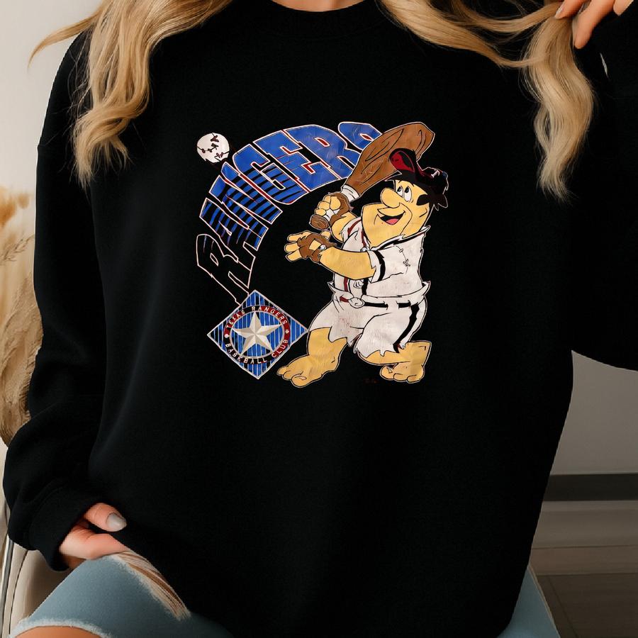 1994 Fred Flintstones Texas Rangers T-shirt Sz L (7276) Sweatshirt
