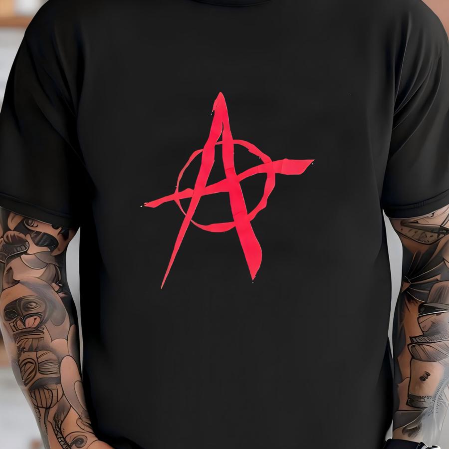 Vintage 1990s Fashion Victim Anarchy Logo Single Stitched Hoodie Size Xl Made In Usa T-shirt