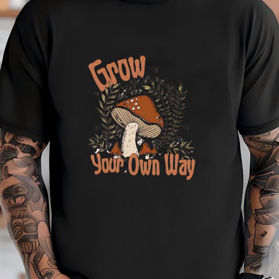 Mushroom ® - Grow Your Own Way ® - Girls Boho Baby Bodysuit - Cute Mushroom Natural Baby ® T-shirt