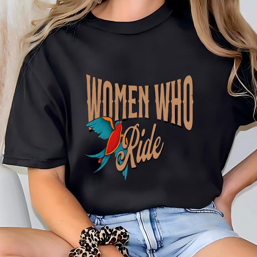 Women Who Ride Motorcycle Zip Hoodie: Cotton-blend Biker Girl Gift T-shirt